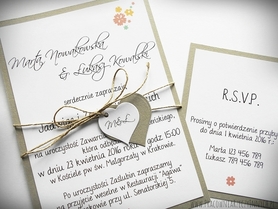Zaproszenie ślubne w formie karty + RSVP