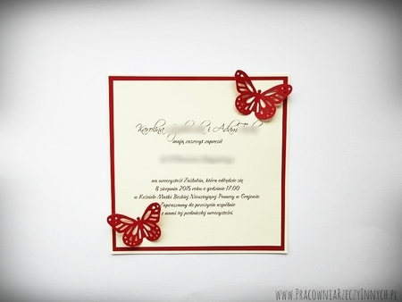 Zawiadomienie z motylkami w formie karty (1)