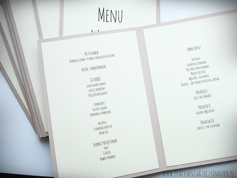 Karta Menu na kolorowym papierze (3)