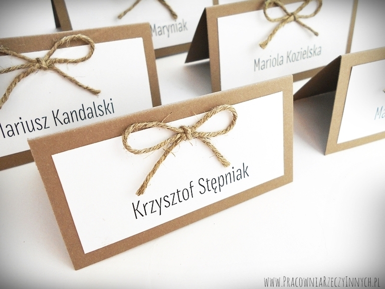 Winietki z kokardą ze sznurka (4)
