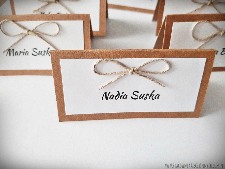 Winietki z kokardą ze sznurka (36)