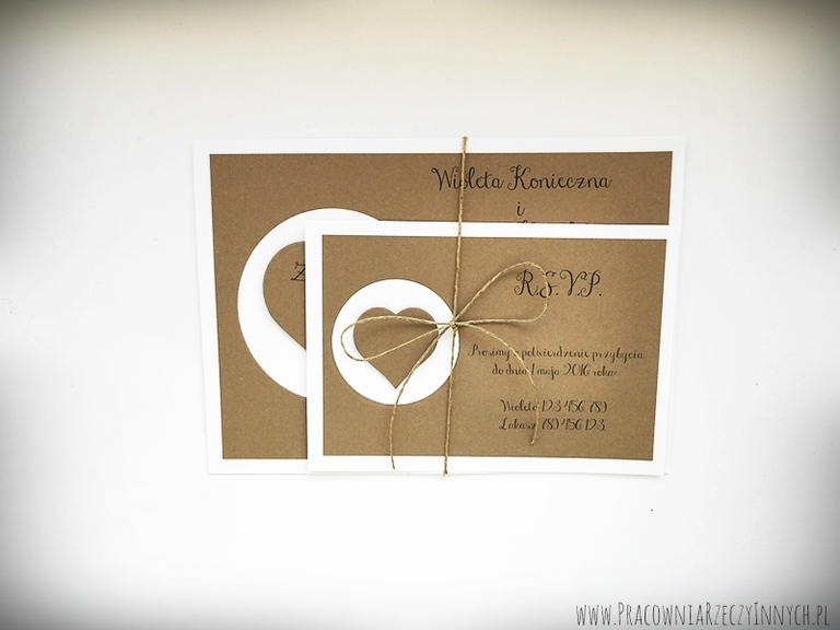 Zaproszenia z eko papieru + RSVP (2)