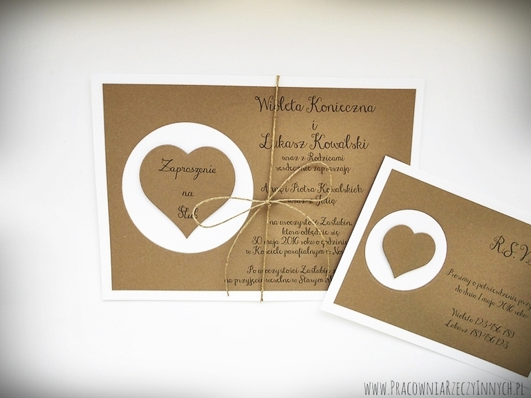 Zaproszenia z eko papieru + RSVP (4)