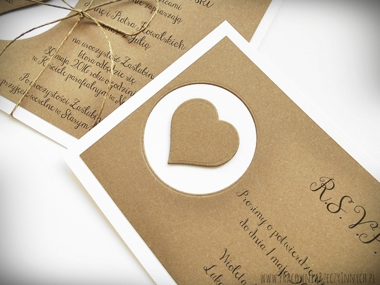 Zaproszenia z eko papieru + RSVP (6)