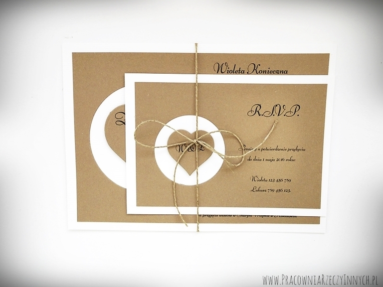 Zaproszenia z eko papieru + RSVP (8)