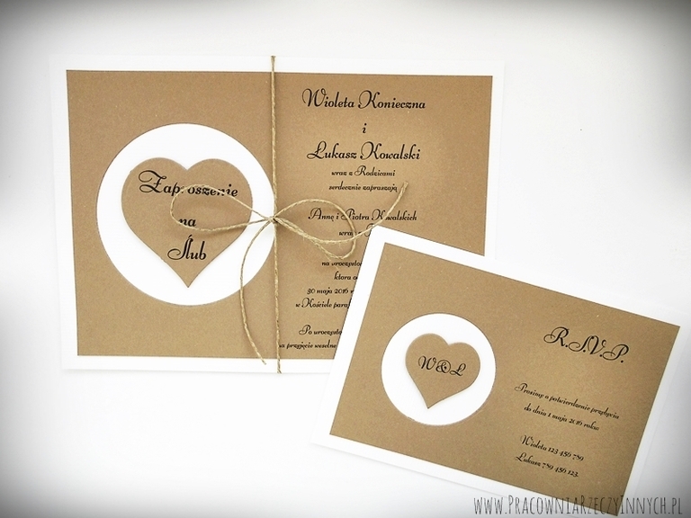Zaproszenia z eko papieru + RSVP (1)