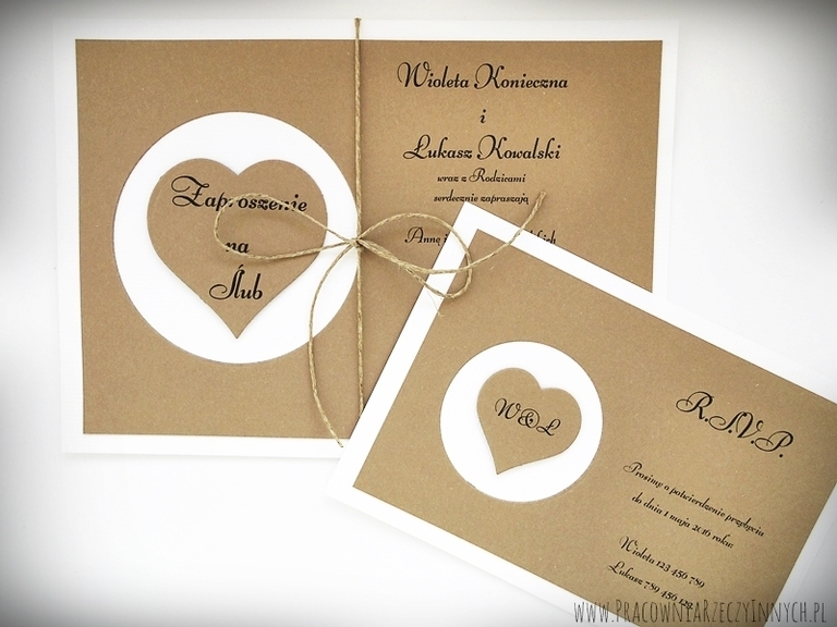 Zaproszenia z eko papieru + RSVP (3)