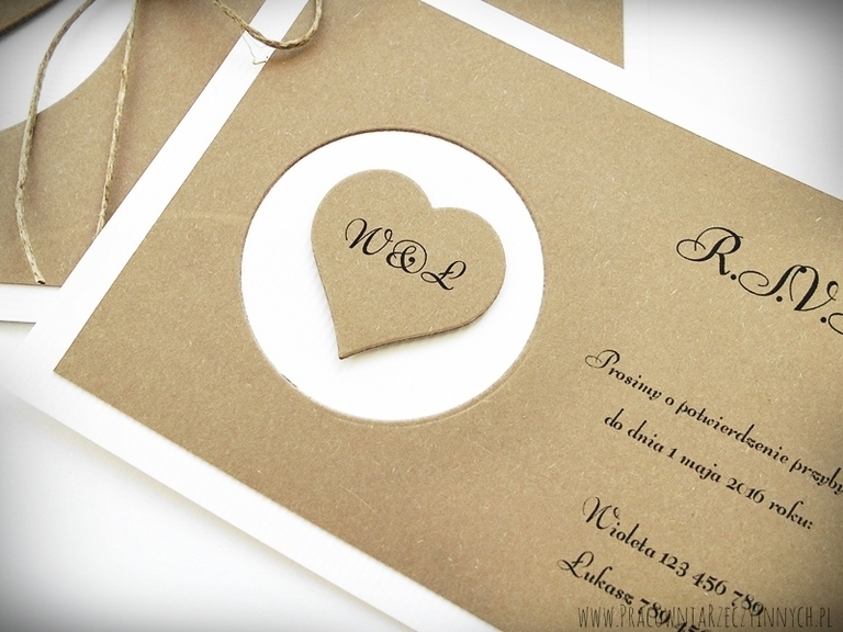 Zaproszenia z eko papieru + RSVP (10)