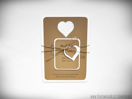 Zaproszenie z eko papieru w formie karty (3)