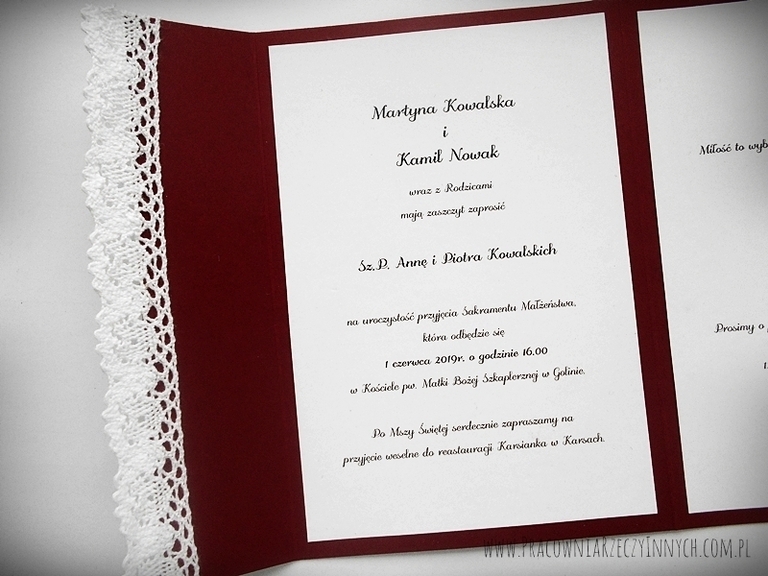 Kopertowe zaproszenia z koronką (10)