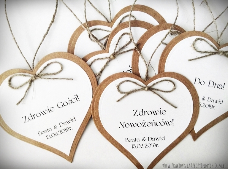 Zawieszki w kształcie serduszek w stylu rustykalnym  (5)