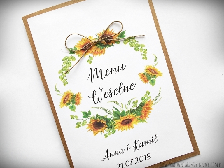 Menu weselne z motywem kwiatowym (2)