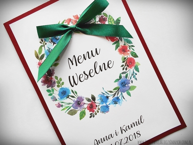 Menu weselne z motywem kwiatowym (4)