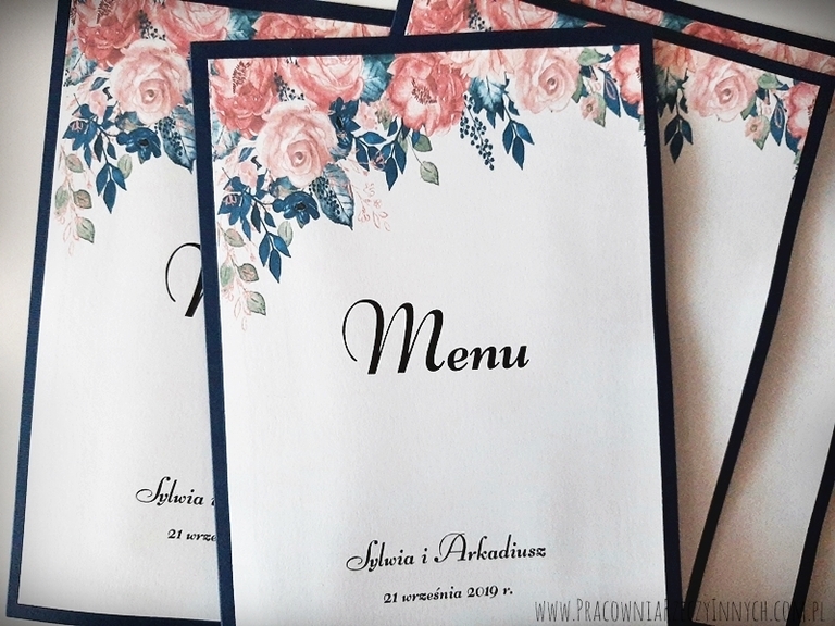 Menu weselne z motywem kwiatowym (7)