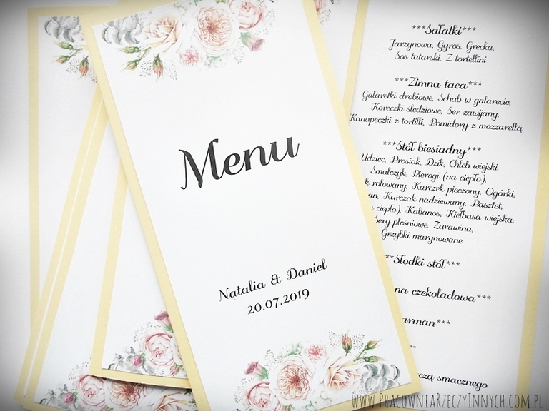 Menu weselne z motywem kwiatowym (8)