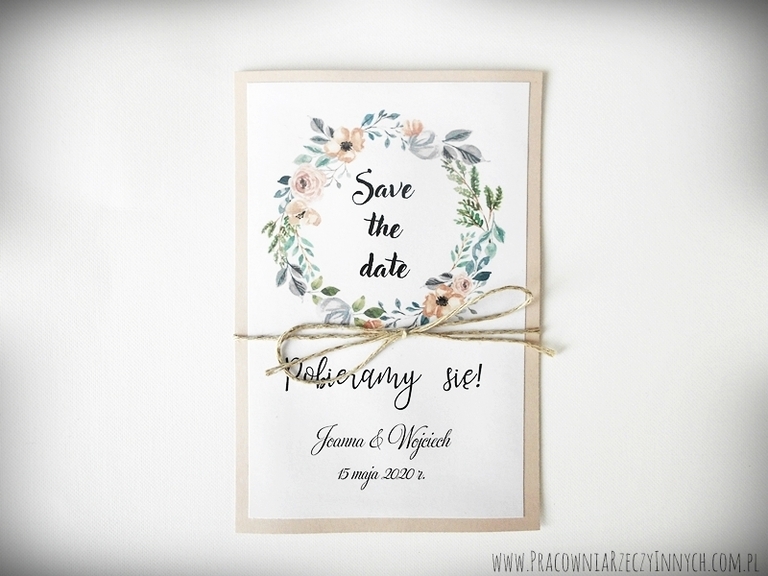 Save the date  z kwiatami 