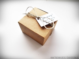 Rustykalne pudełeczko podziękowania z eko papieru