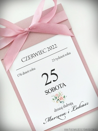 Kartka z kalendarza - zaproszenia z kwiatami (8)