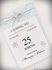 Kartka z kalendarza - zaproszenia zimowe z płatkami śniegu (6)