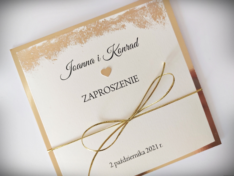 Zaproszenie ręcznie złocone (2)