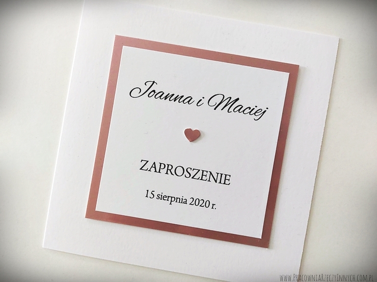 Proste zaproszenia glamour z lustrzanym papierem (10)