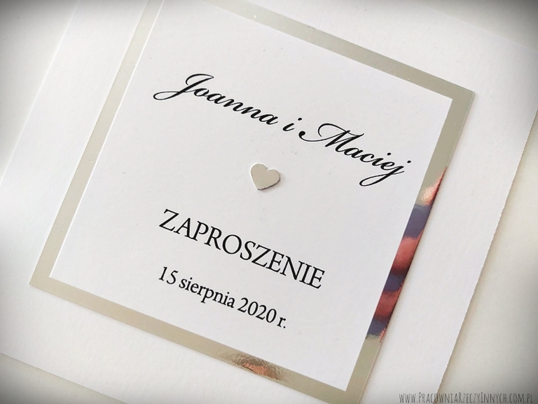 Proste zaproszenia glamour z lustrzanym papierem (11)