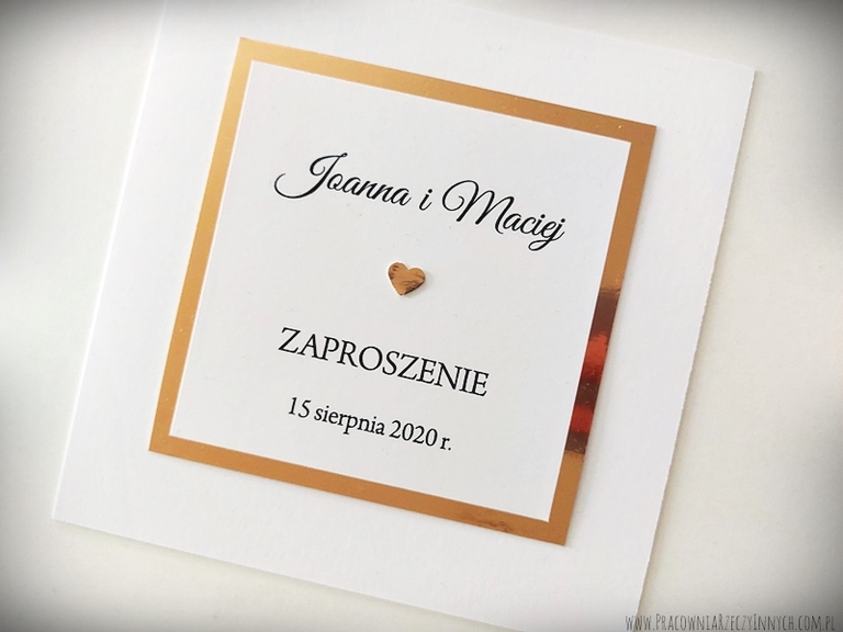 Proste zaproszenia glamour z lustrzanym papierem (12)