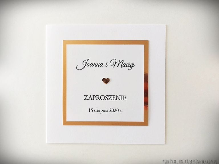 Proste zaproszenia glamour z lustrzanym papierem (8)