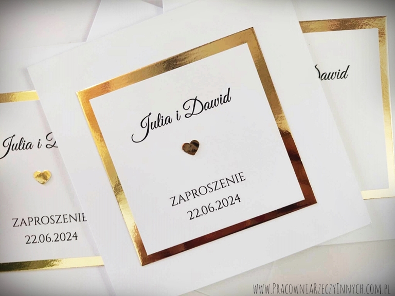 Proste zaproszenia glamour z lustrzanym papierem (6)