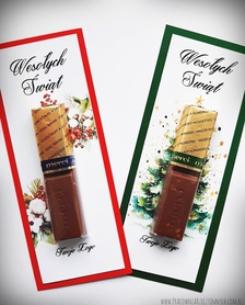Etykiety pod czekoladki Merci z motywem świątecznym