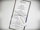 Złota lub srebrna karta menu do położenia na talerzu z winietką (2)