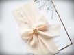 Eleganckie zaproszenia ze wstążką szyfonową na Ślub (7)