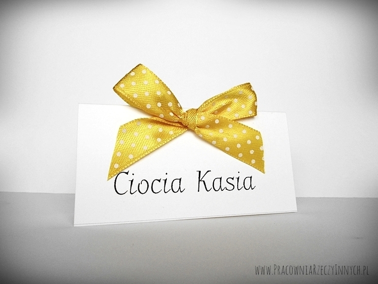 Winietki ze wstążką kropki/kratka /RIBBON/  (5)