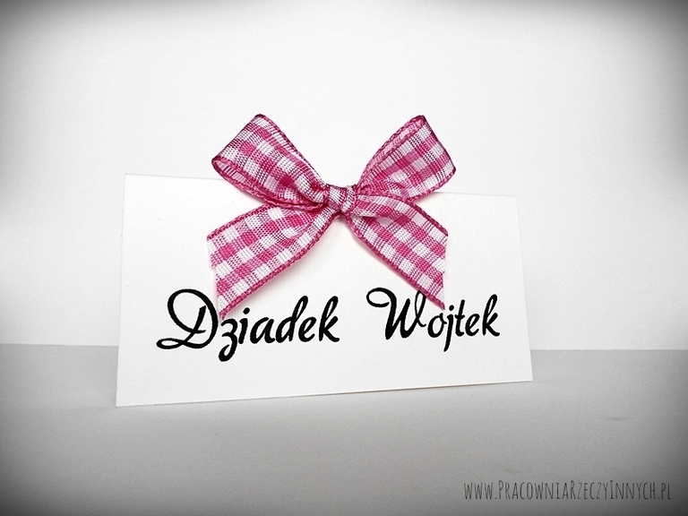 Winietki ze wstążką kropki/kratka /RIBBON/  (4)